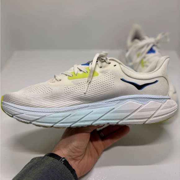 HOKA Arahi 7 Running Shoes Mens 11.5D White Blue Stability Athletic Sneakers - Picture 12 of 15